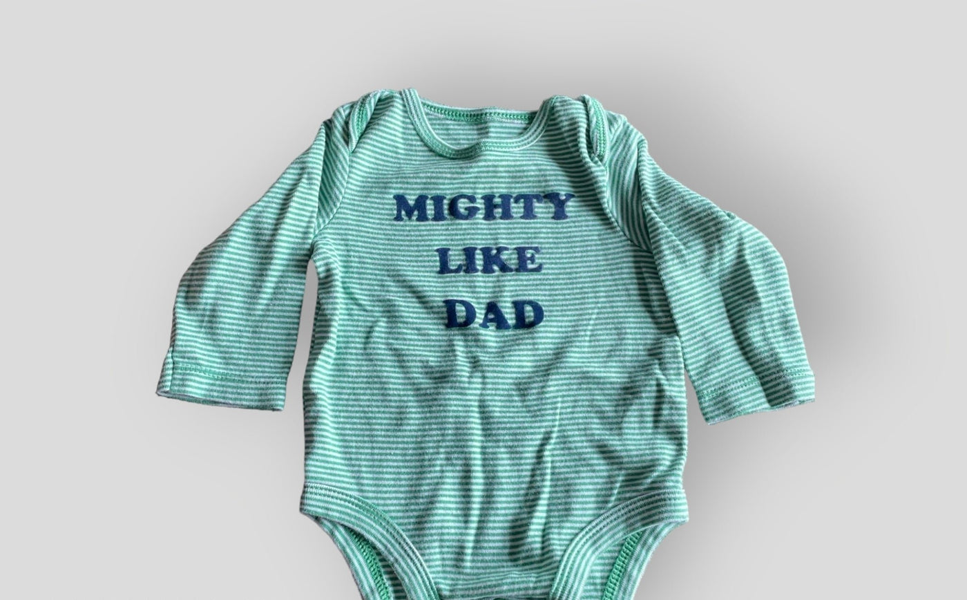 Teal "Mighty Like Dad" Onesie (NB)