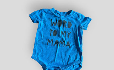 Okie Dokie Blue "Word to my Mama" Onesie (3M)