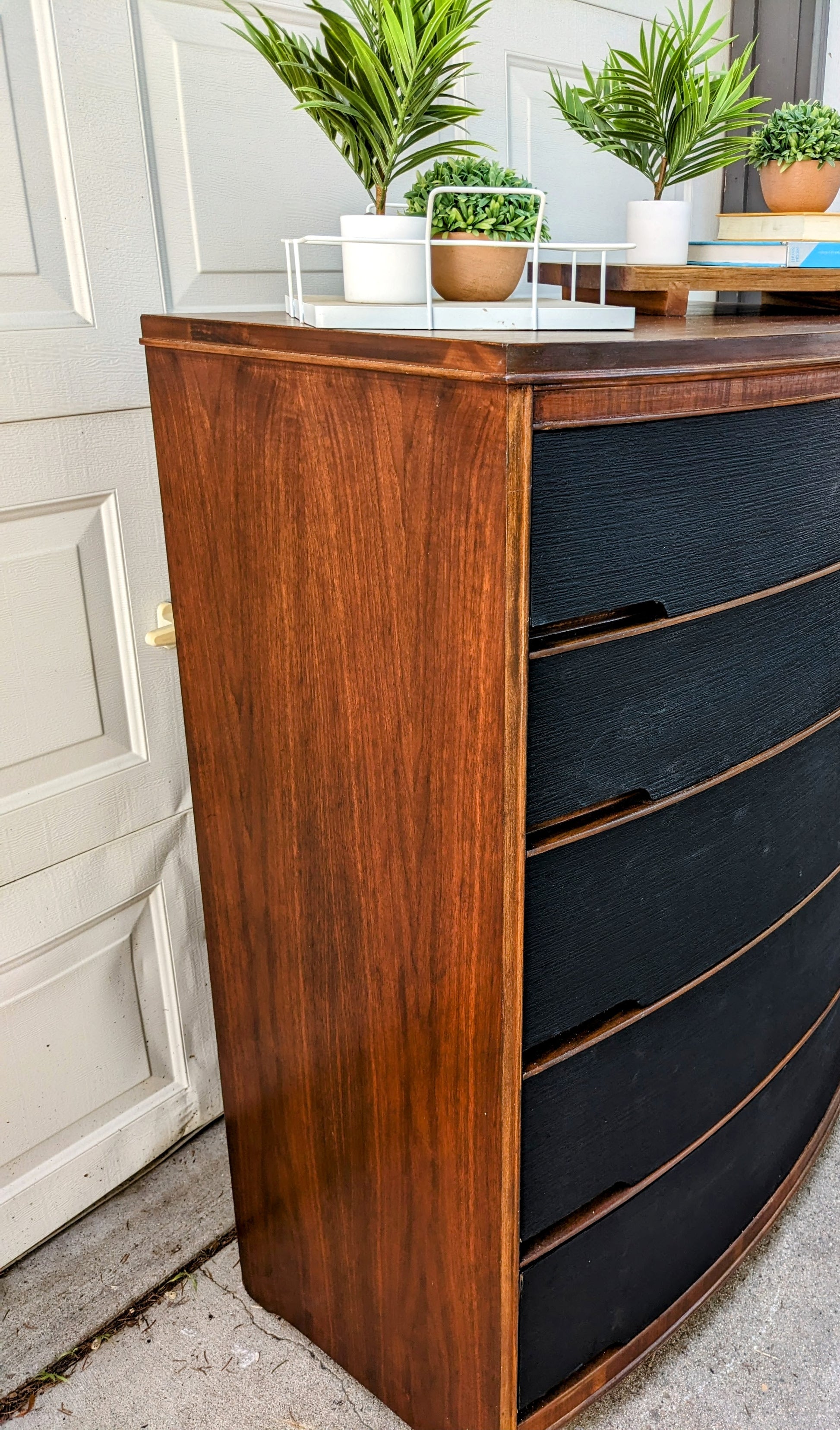 Mid- Century- Modern Tall dresser Happy Little Llamas Restyled Mid- Century- Modern Tall dresser Happy Little Llamas Restyled