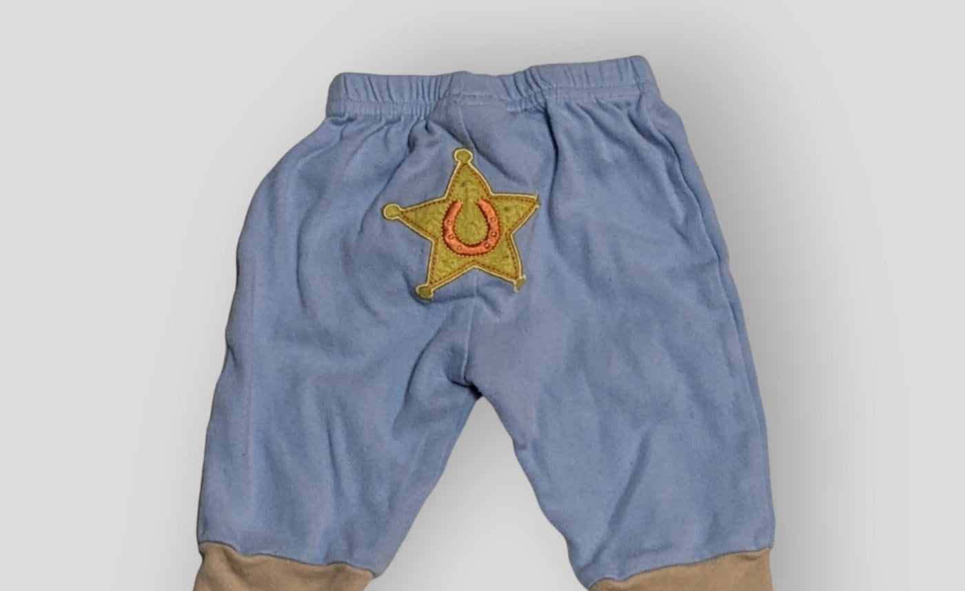 Bon Bebe Blue and Brown Cowboy Pants (3M)