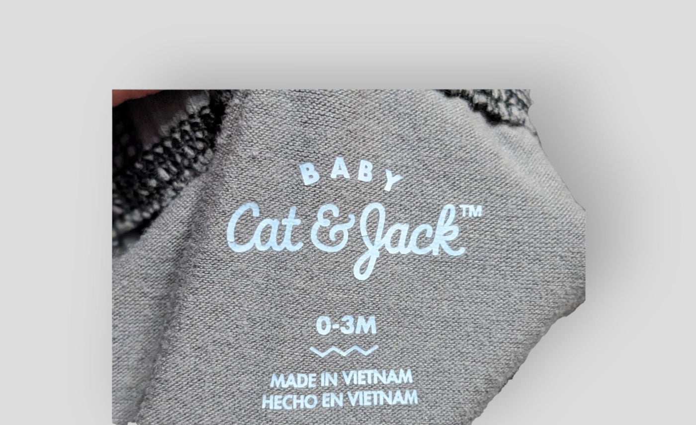 Cat & Jack Black and Grey Bat Pants (3M)