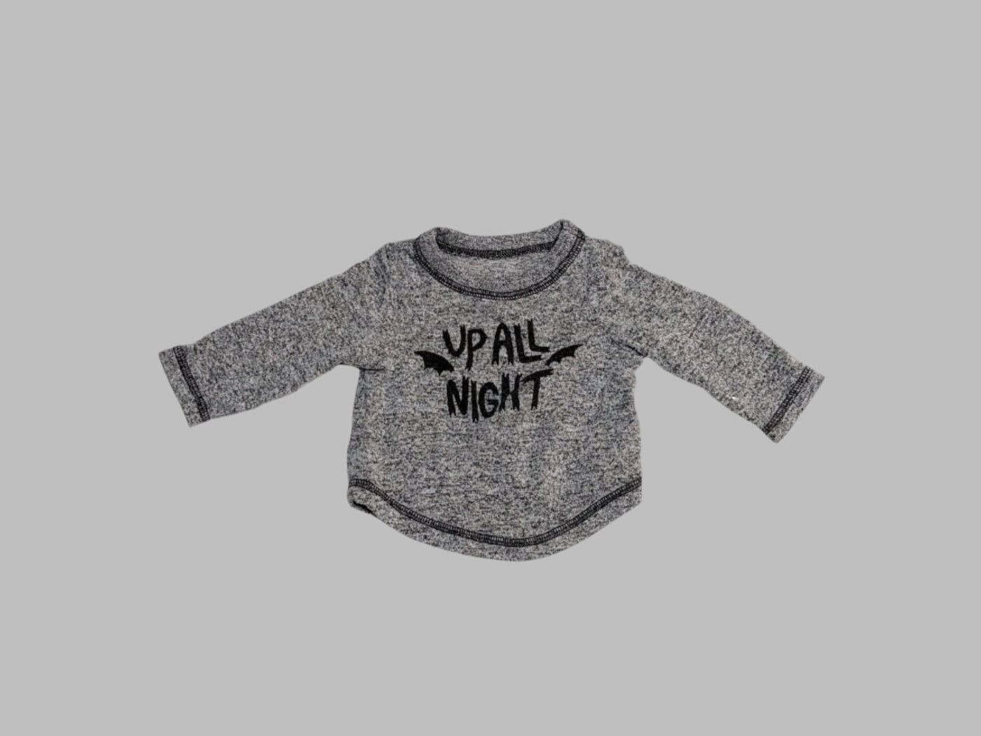 Cat & Jack Grey and Black "Up All Night" Sweater (3M)