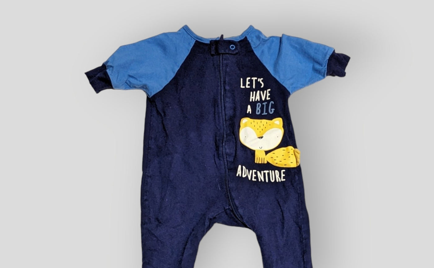 Blue "Let's have a big adventure" Sleeper (3M)