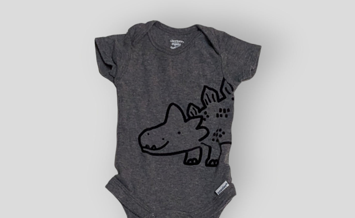 Grey Dinosaur Onesie (3M)