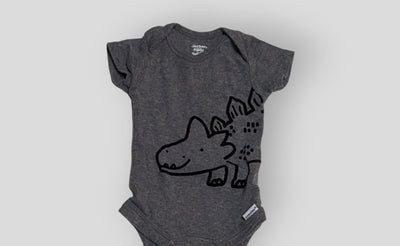 Grey Dinosaur Onesie (3M)