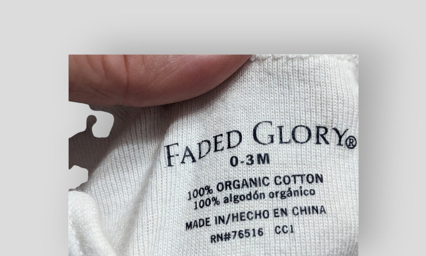 Faded Glory White "All Star" Onesie (3M)