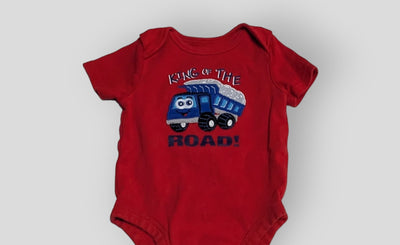 Red "King of the Road" Onesie (3M)