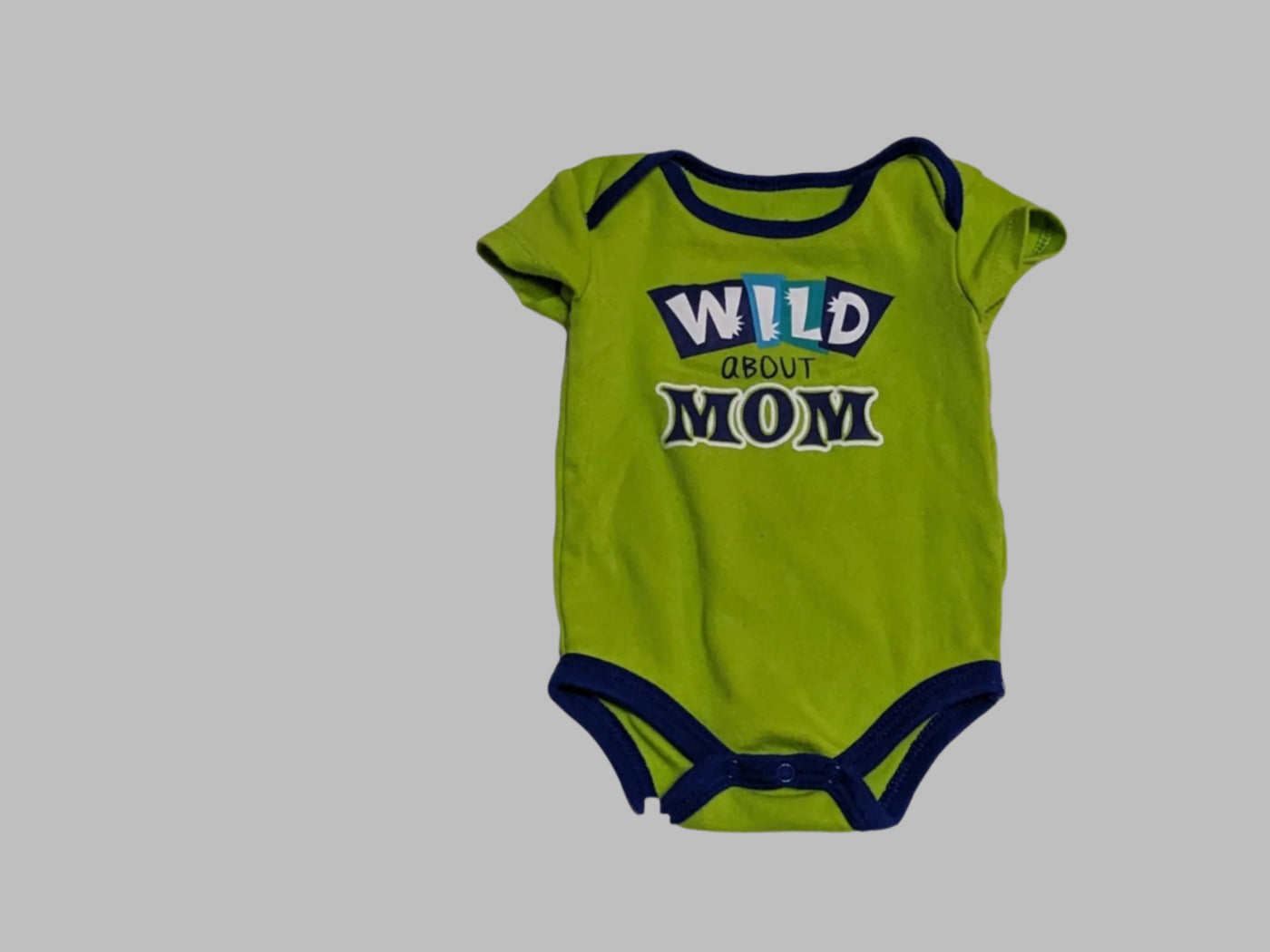 Grey "Wild about Mom" Onesie (3M)