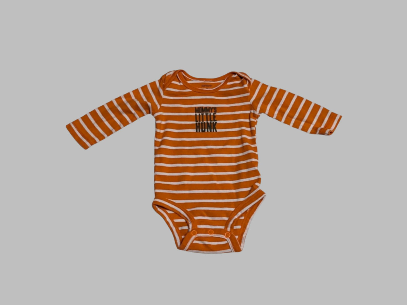 Carter's Orange Striped " Mommy's little hunk" Onesie (3M)