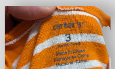 Carter's Orange Striped " Mommy's little hunk" Onesie (3M)