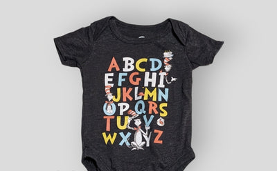 Dr. Seuss Grey "ABC..." Onesie (3M)