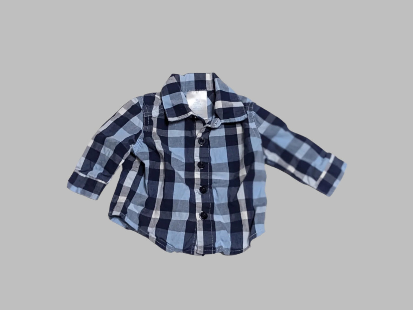 Cater's Plaid Formal Long Sleeve Button Up Shirt (3M)