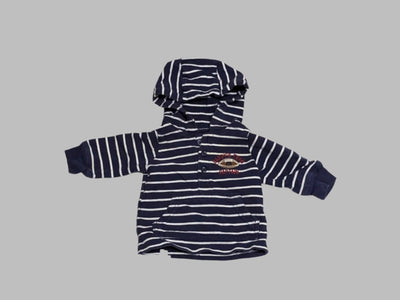 Carter's "Daddy's Team Captain" Blue and White Striped Pull Over Sweater (3M)