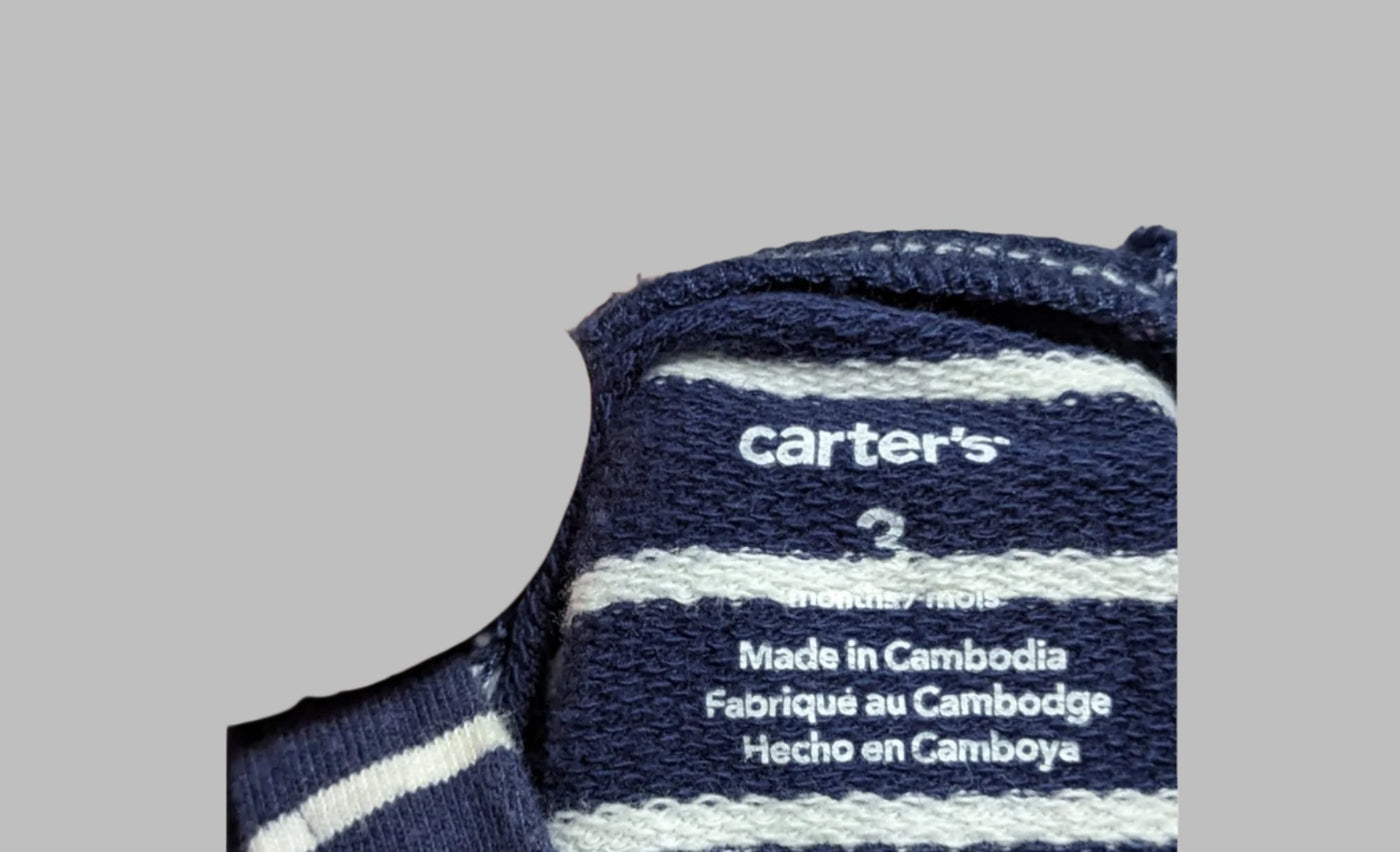 Carter's "Daddy's Team Captain" Blue and White Striped Pull Over Sweater (3M)