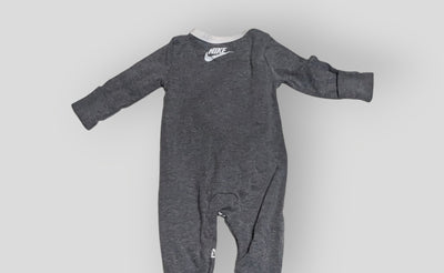 Nike Long Sleeve Grey Smiley Face Sleeper (3M)