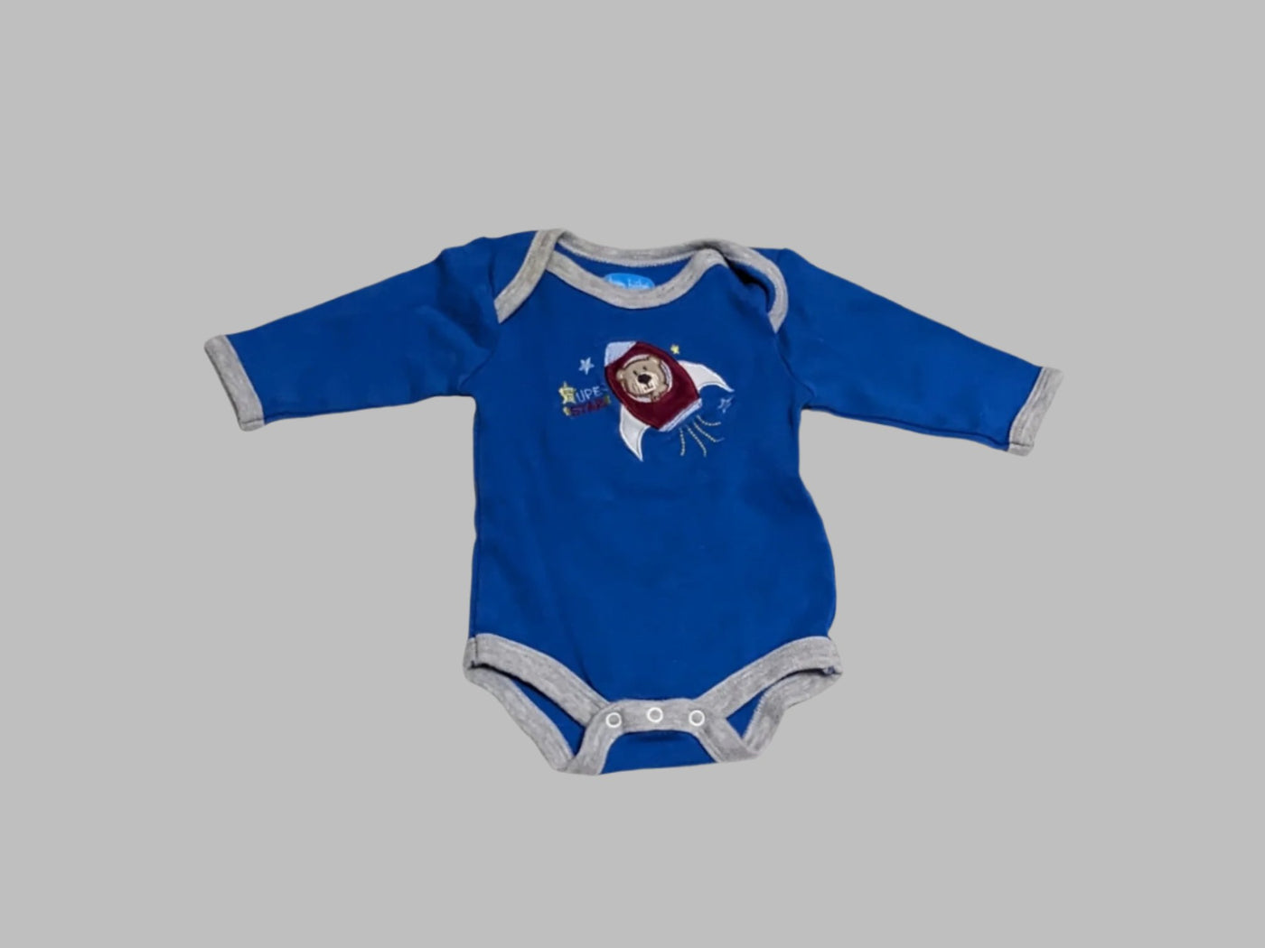 Bon Bebe Blue rocket ship onesie (3M)