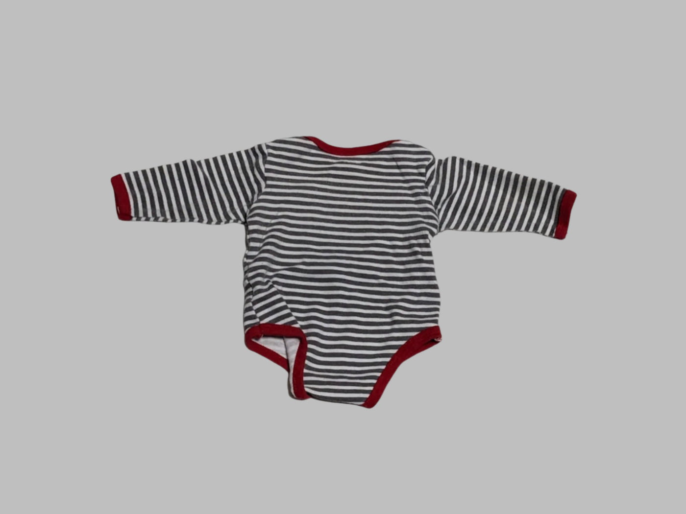 Carter's Black and white Stripped long sleeve onesie (3M)