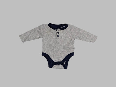 Old Navy Black and Grey long sleeve Onesie (3M)