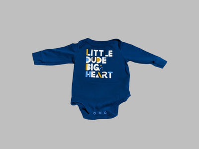 Cat & Jack Blue "Little Dude Big Heart" Long Sleeve (3M)