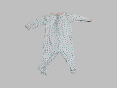 White Polka a dot Sleeper with decal (9M)