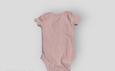 Just One You Red Strawberry Checkered Onesie (6M)