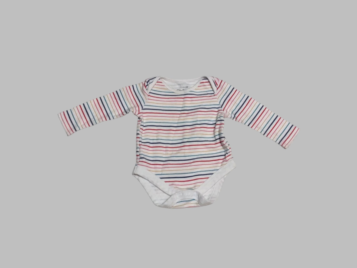 Fred & Flo Rainbow Stripped Onesie (6-9M)