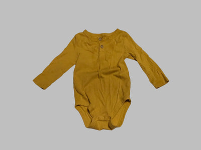 Yellow Ribbed Onesie (6-9M)