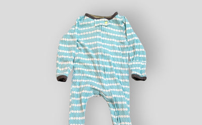 Wonder Nation Teal Striped Sleeper (NB)