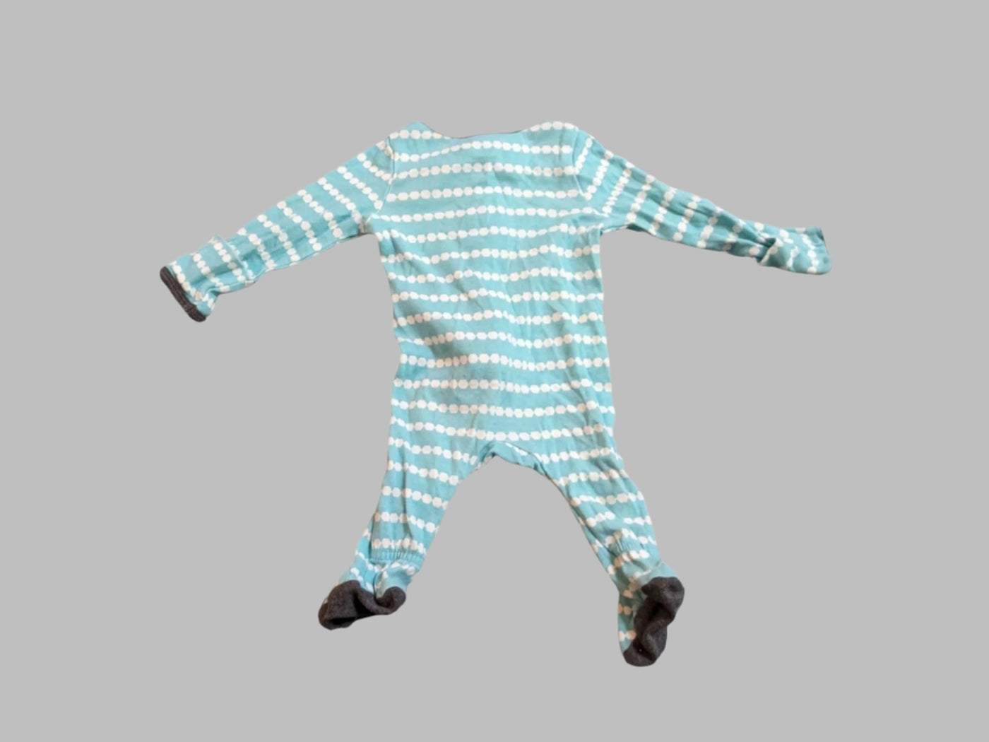 Wonder Nation Teal Striped Sleeper (NB)