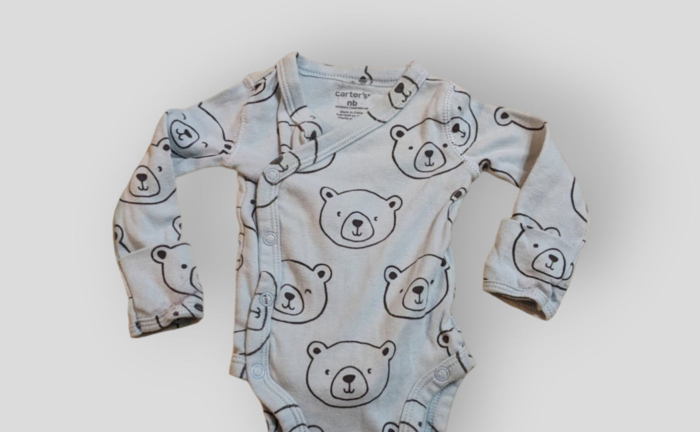 Carter's Blue Bear Crossbody Onesie (NB)