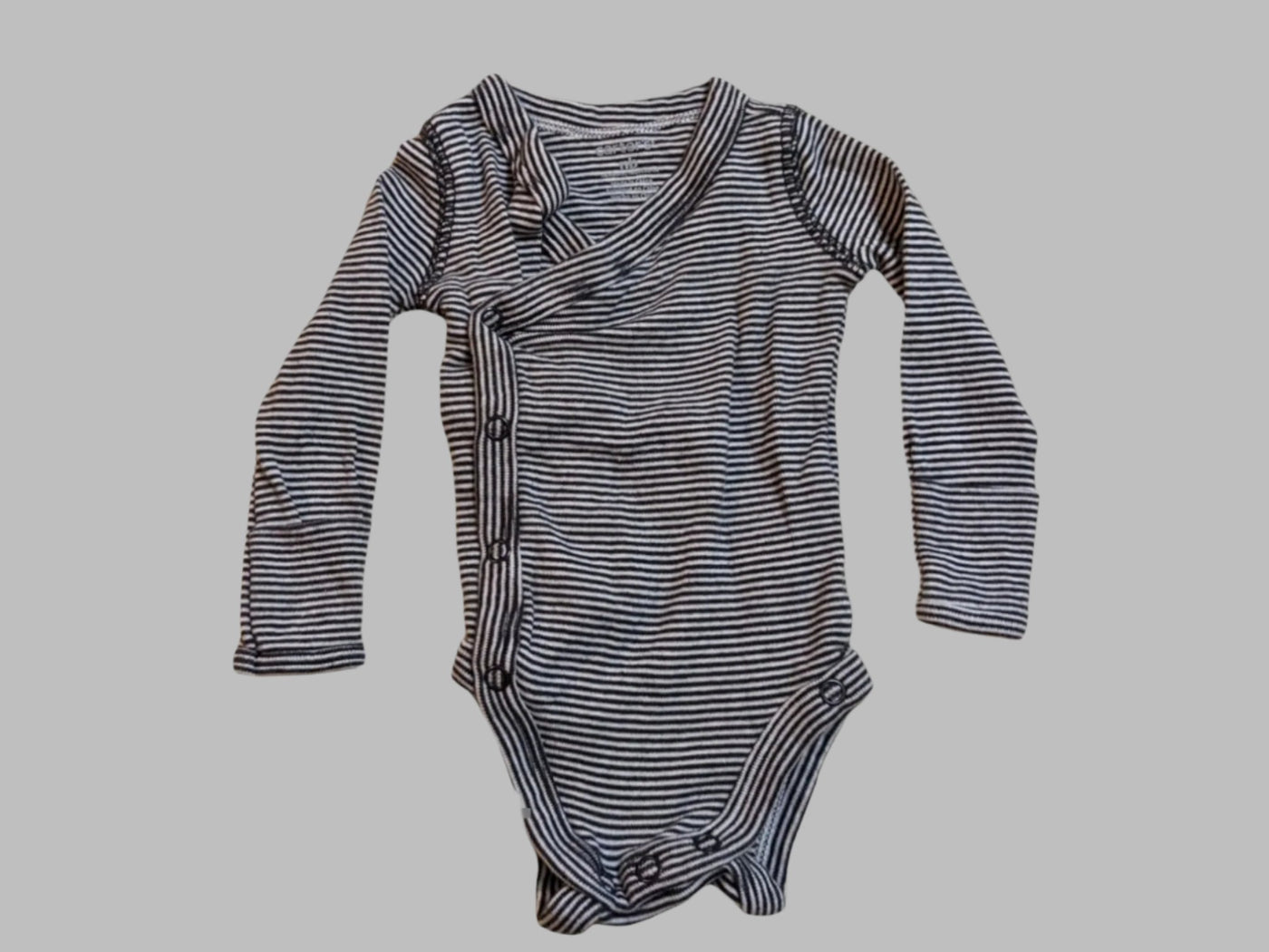 Carter's Black Striped Cross body Onesie (NB)