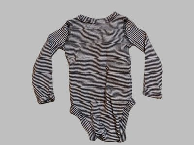 Carter's Black Striped Cross body Onesie (NB)