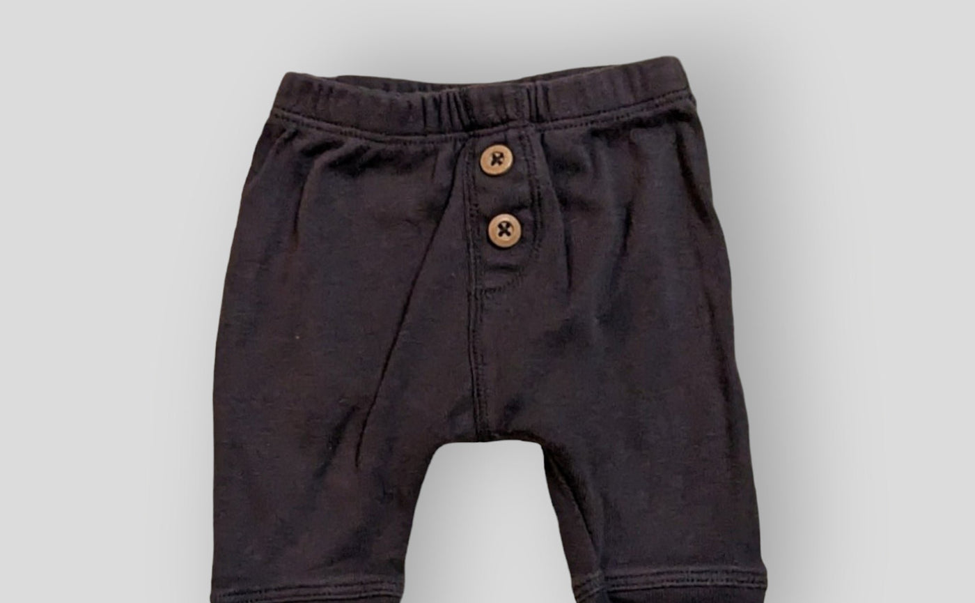 Carter's Black Pants with buttons (NB)