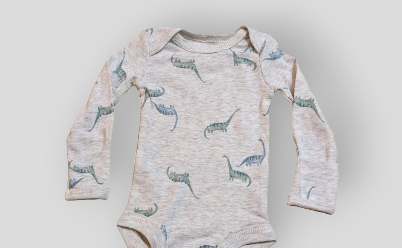 Just One You Grey Dinosaur onesie (NB)