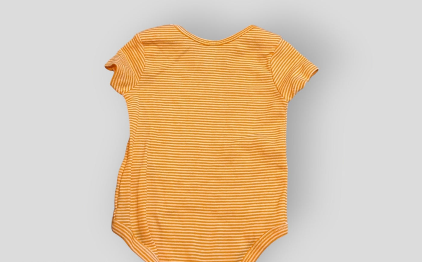 Carter's Yellow Striped Onesie (6M)