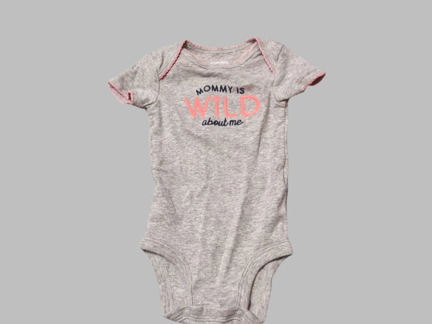 Carter's Grey "Wild for Mommy" Short Sleeve onesie (3M)