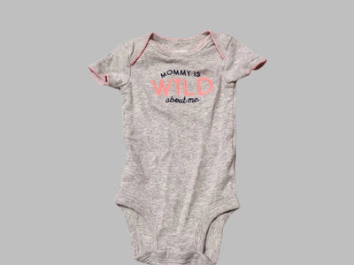 Carter's Grey "Wild for Mommy" Short Sleeve onesie (3M)