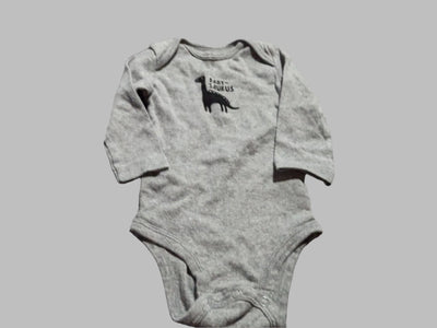 Carter's Grey Dinosaur Half Sleeve onesie (3M)