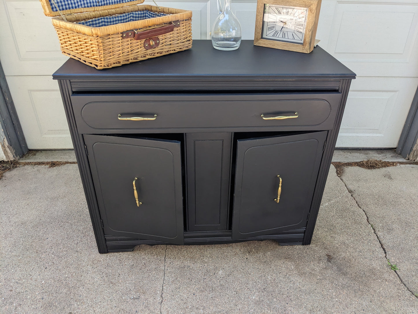 Solid Wood Black Cabinet – $225 OBO