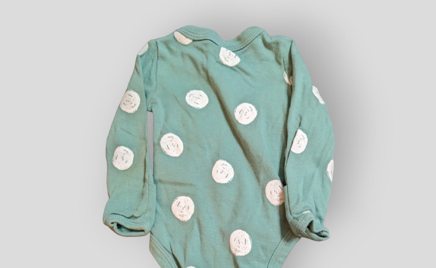 Just One You Teal Polka Dot Onesie (NB)