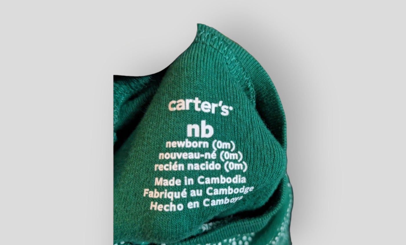 Carter's Green Shamrock Sleeper (NB)