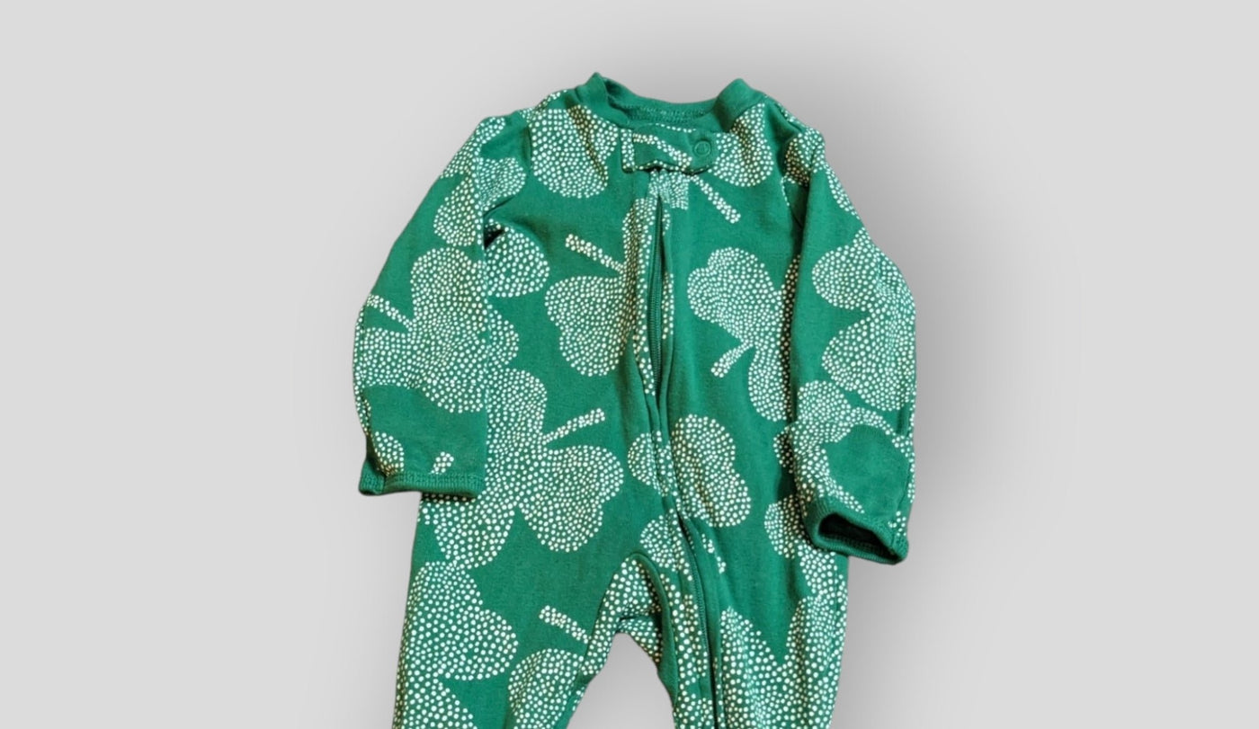 Carter's Green Shamrock Sleeper (NB)