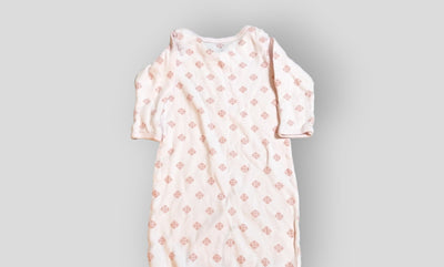 Yoga Sprout Pink Pattern Gown (0-6M)