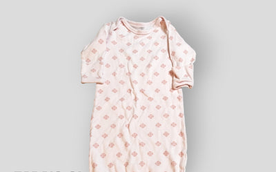 Yoga Sprout Pink Pattern Gown (0-6M)