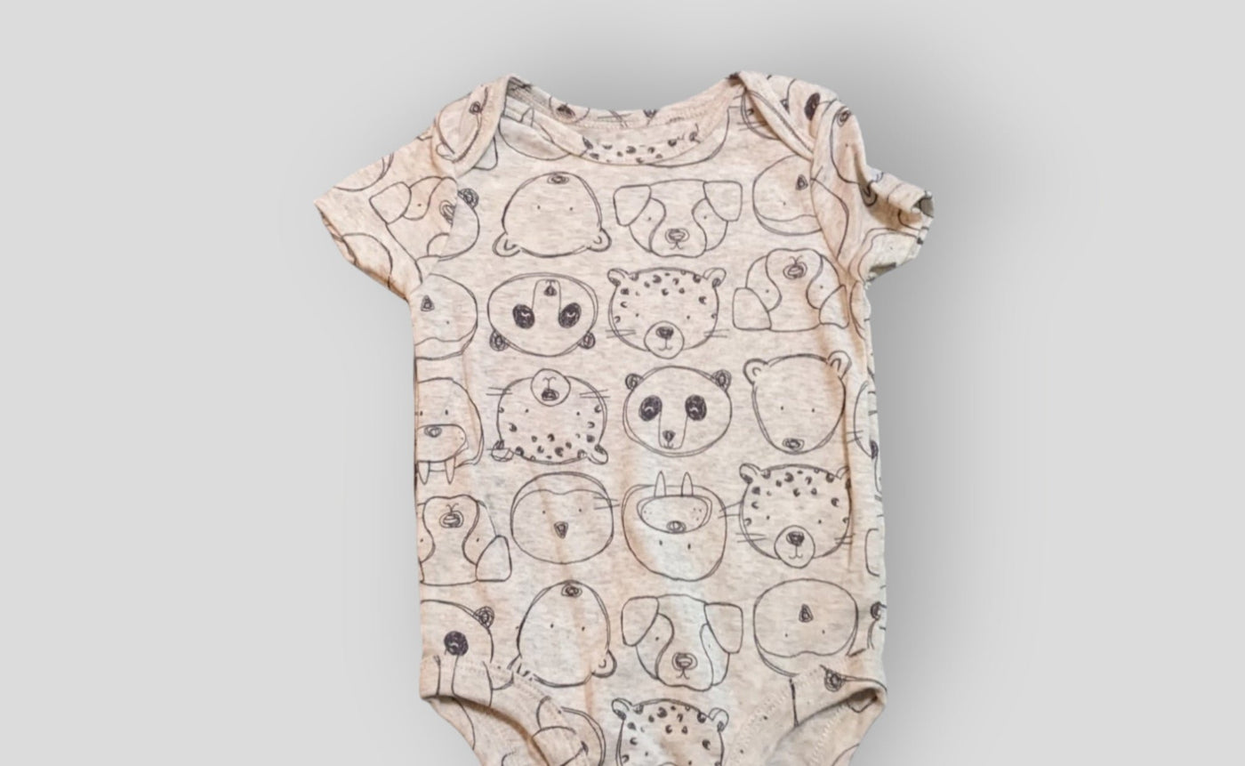 Carter's Grey Animal Onesie (6M)