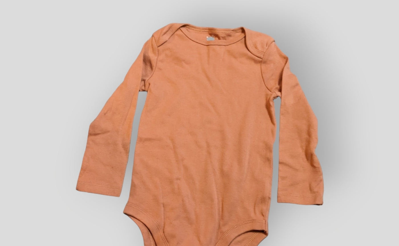 Cloud Island Orange Long Sleeve Onesie (24M)