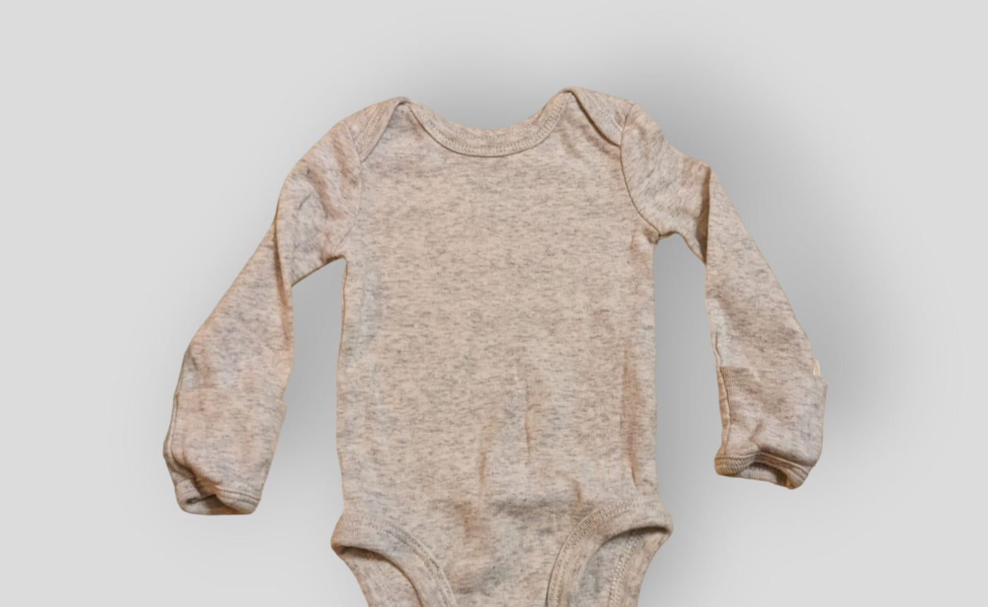 Carter's Grey Long Sleeve Onesie (NB)