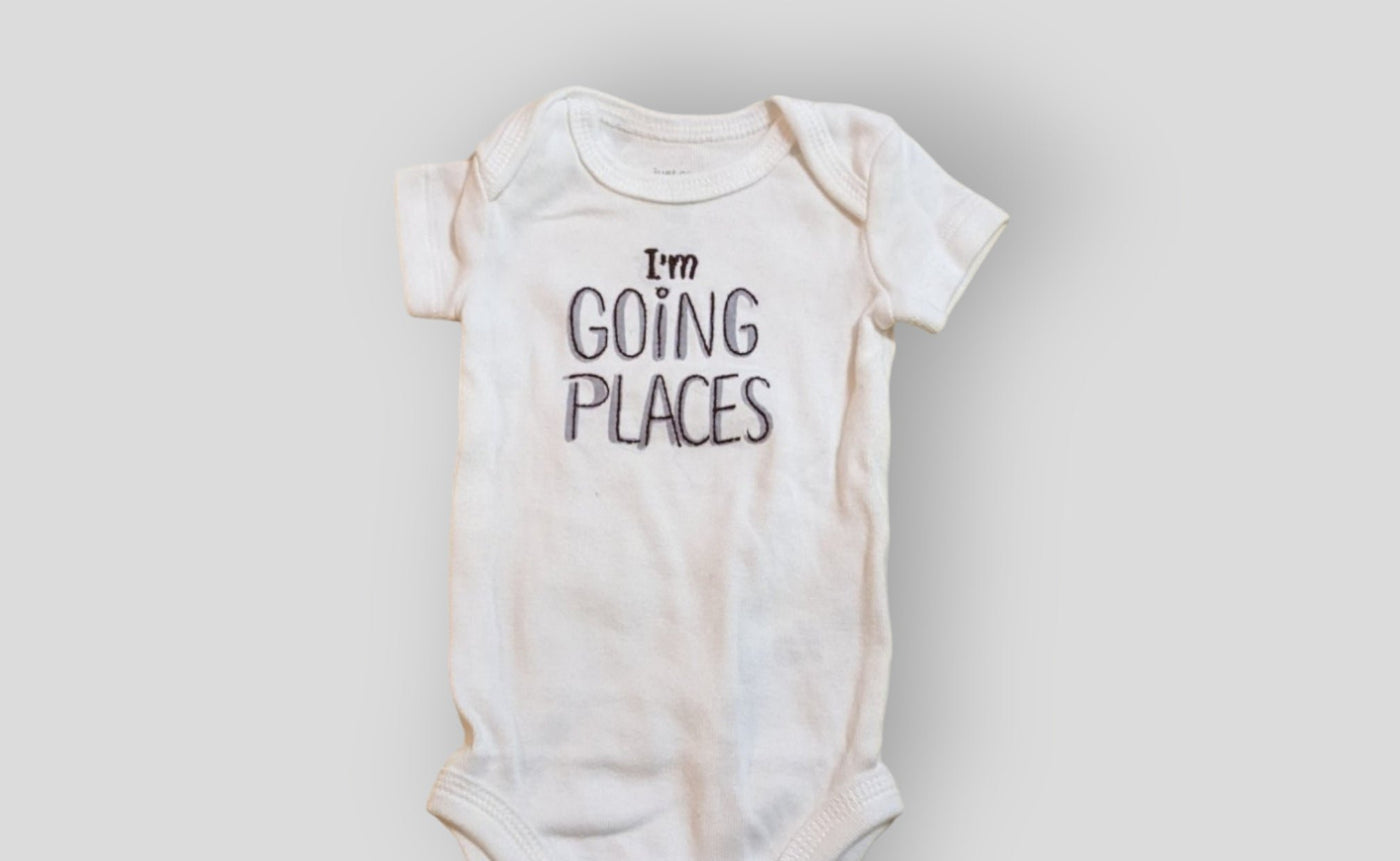 Just One You White "Going Places" Onesie (NB)